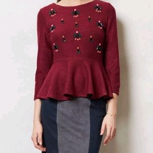 Anthropologie Dolce Vita “Gem Drop Peplum Top”
